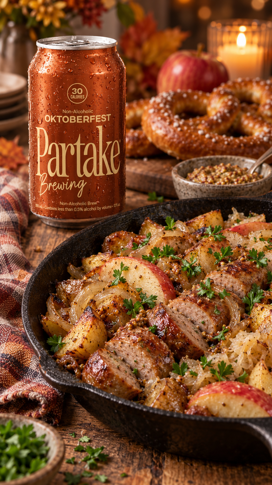 Oktoberfest Bratwurst, Apple & Onion Skillet