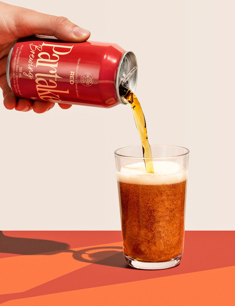 Partake Red Ale · Craft NonAlcoholic Beer · Brewed in Canada Partake Brewing