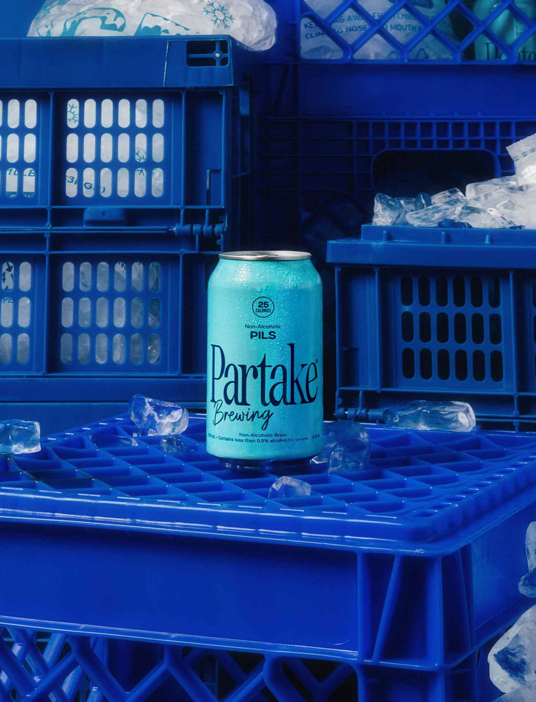 Partake Pilsner · Craft NonAlcoholic Beer · Brewed in Canada Partake Brewing