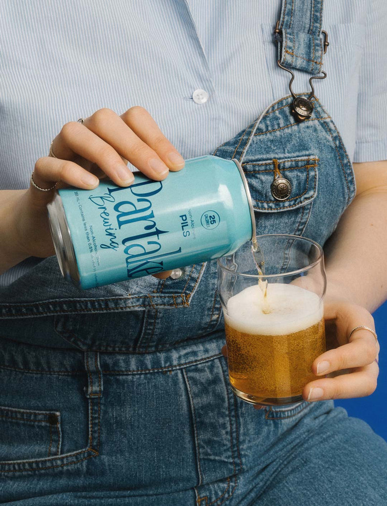 Partake Pilsner · Craft NonAlcoholic Beer · Brewed in Canada Partake Brewing